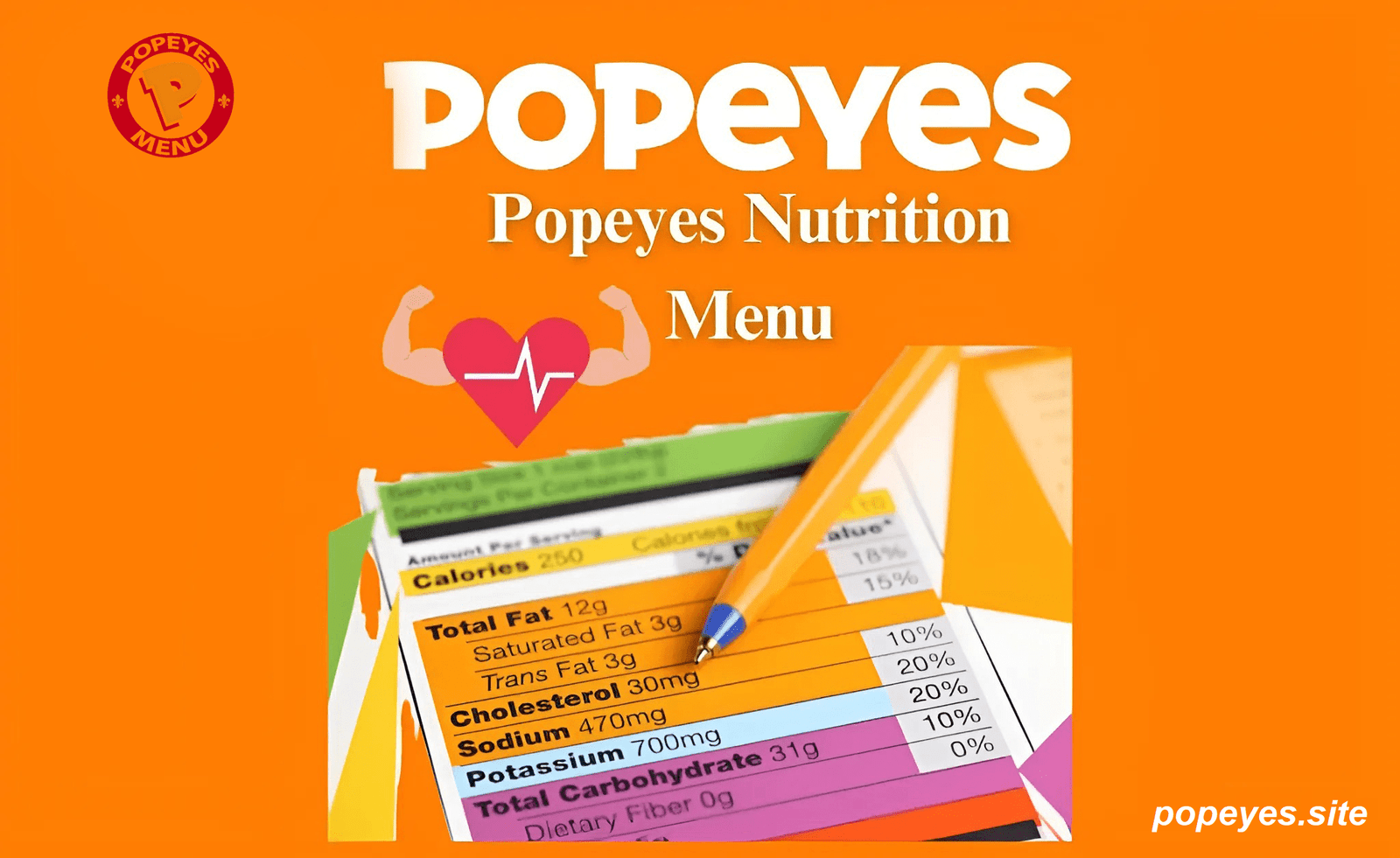 Popeyes Nutrition Menu